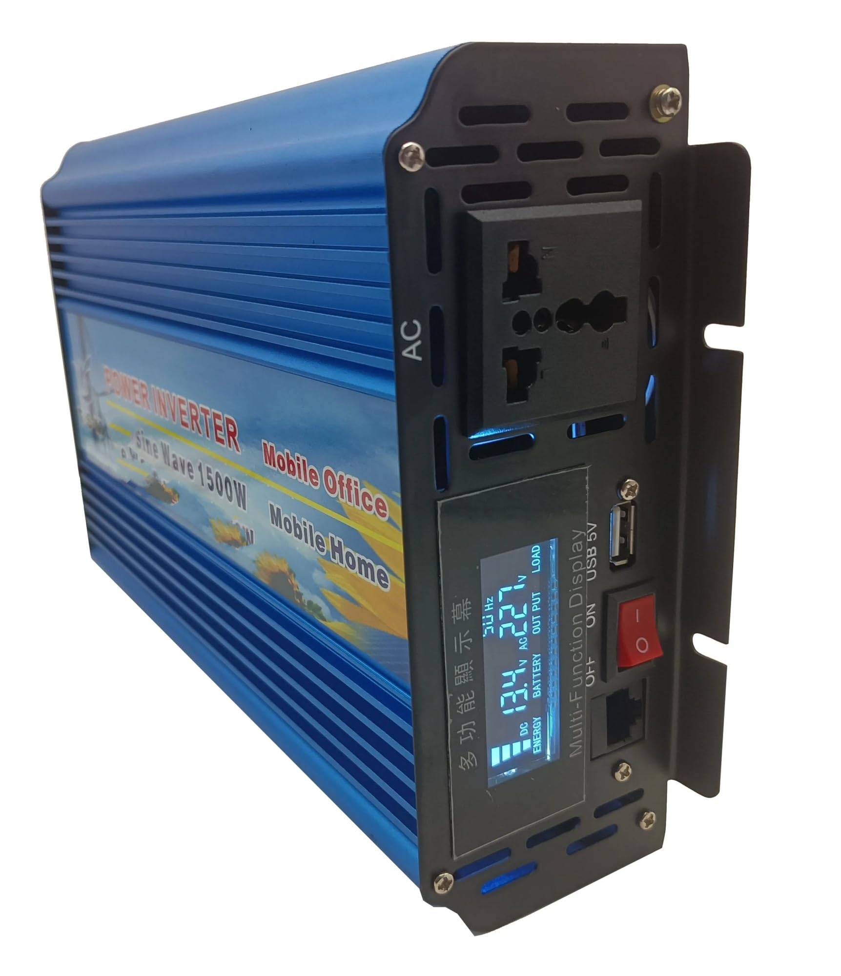 Convertidor inversor Corriente Inversor Onda Sinusoidal para Pura Potencia Máxima 3000W 1500W DC 12V A AC 220V 50HZ con Pantalla Digital