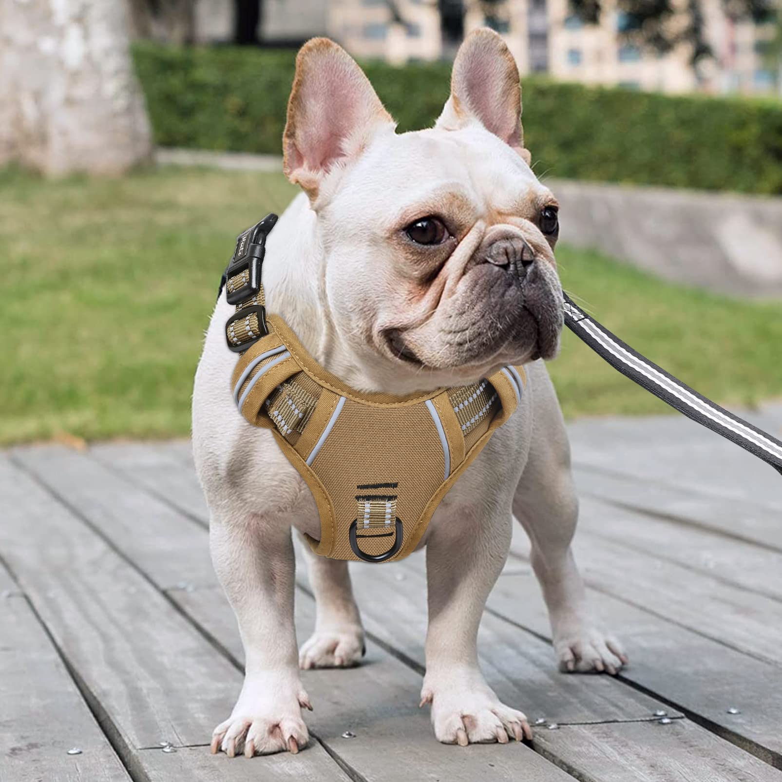 HEELE Dog Harness Medium No Pull Dog Vest Harness with Soft Handle Reflective Pet Harness for Outdoor Training Walking, Black, M — view 300