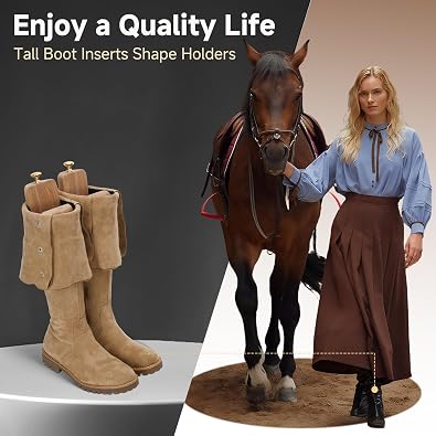 Cedar Boot Tree Shaft Shaper, 14 Inch Wooden Inserts for Men & Womens Boots, Tall Boot Inserts Shape Holders