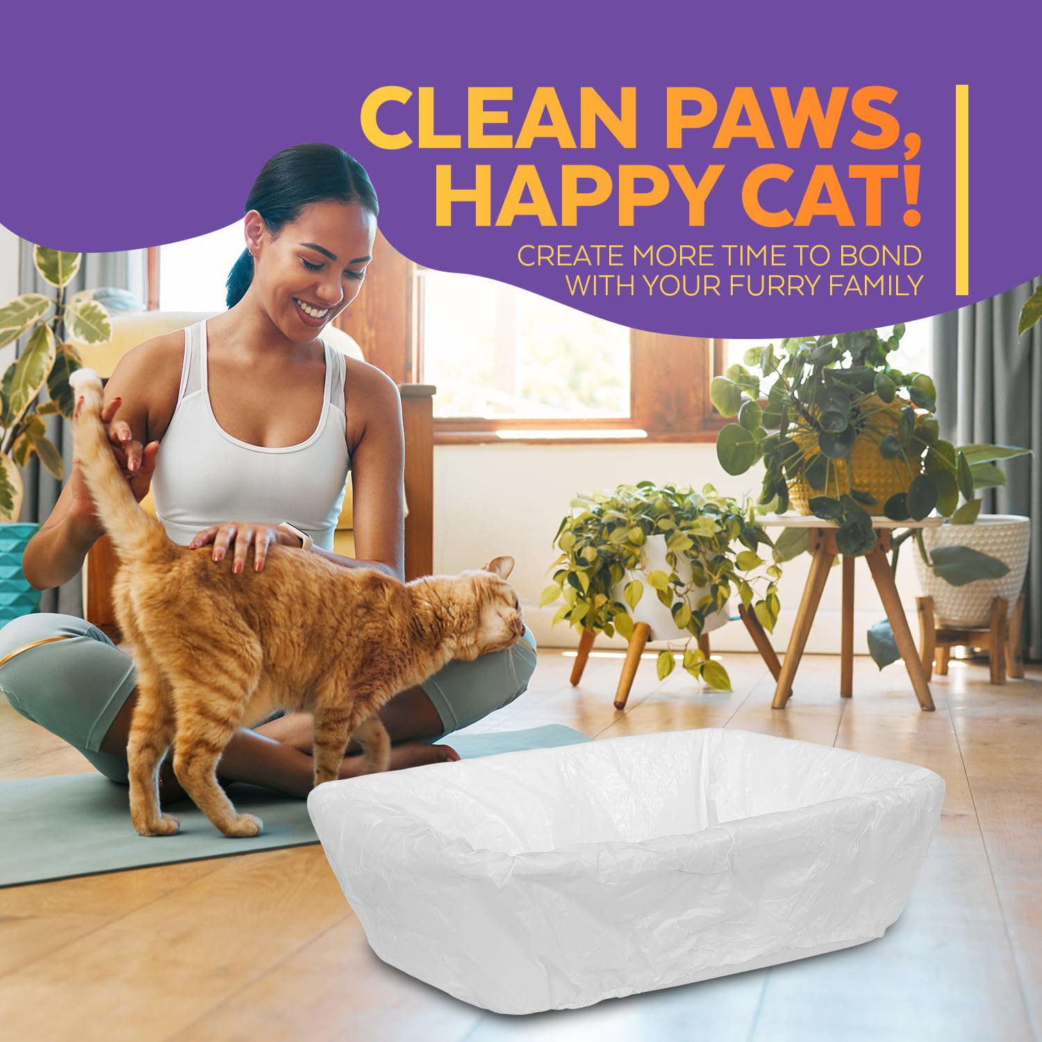 Sifting Katzentoiletten-Einlagen, elastisch, für große, extra große, riesige und extra große Katzentoiletten, 91,4 x 45,7 cm, universelle Passform, schnell siebende Katzentoilettenbeutel, 30