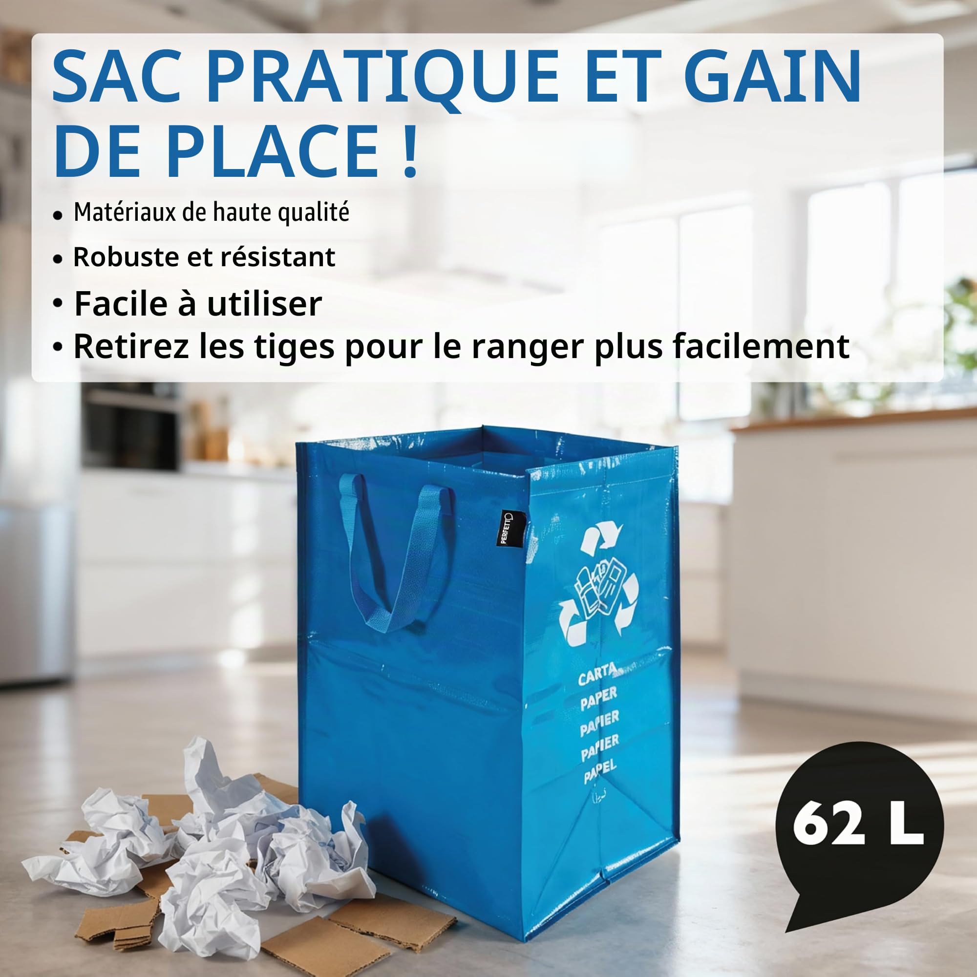 Perfetto Conteneur Recycle Papier 30x38xh55 1 pièce