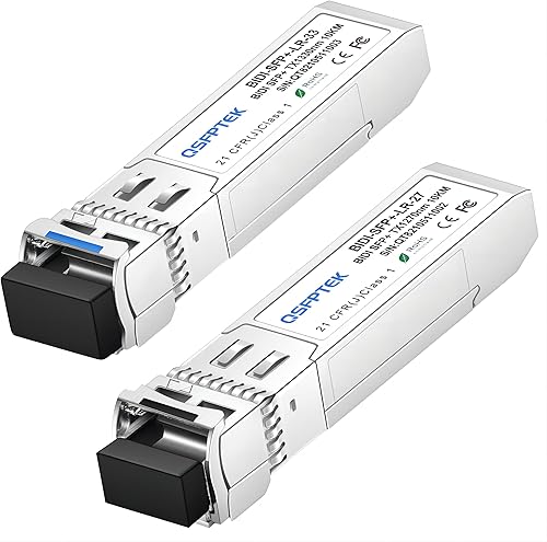 1 par de transceptores 10G SFP+ Bidi, módulo monomodo SFP LC de 10 GB, mini gbic bidireccional para Cisco SFP-10G-BXD-I (1330nm-TX1270nm-RX)