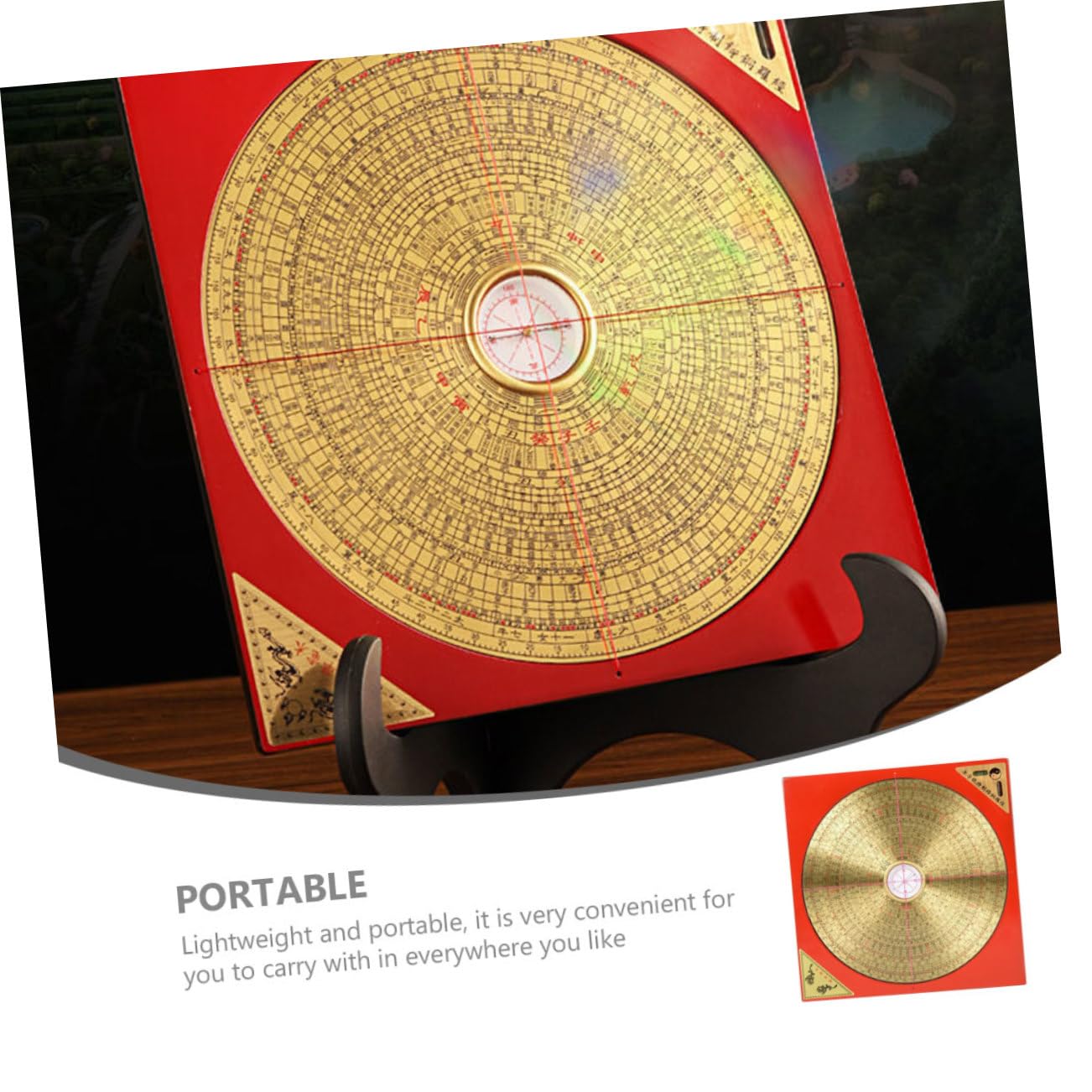 Brújula China Portátil Pequeña de Cobre y Hierro Roja Retro | Feng Shui Tradicional, Uso en Colección y Hiking, Diseño Taoísta Chino, Ligera y Fácil de Usar