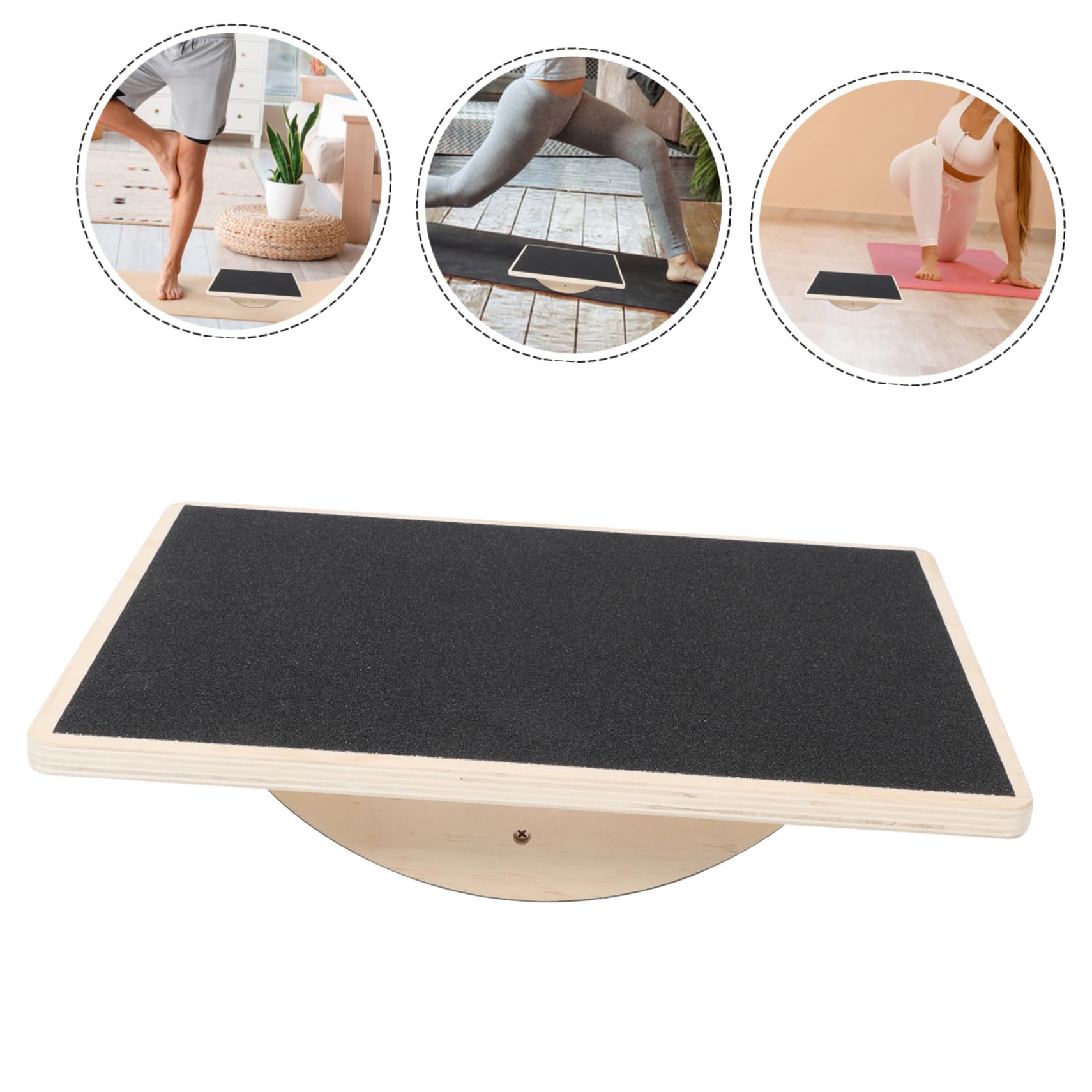 Tavola Bilanciamento Yoga Rettangolare in Legno per Adulti | Allenamento Coordinazione e Stabilità, Superficie Antiscivolo, Uso Home Gym