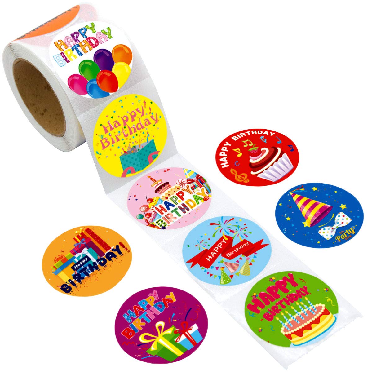 Happy Birthday Stickers for Kids 200Pcs Per Roll Party Supplies School