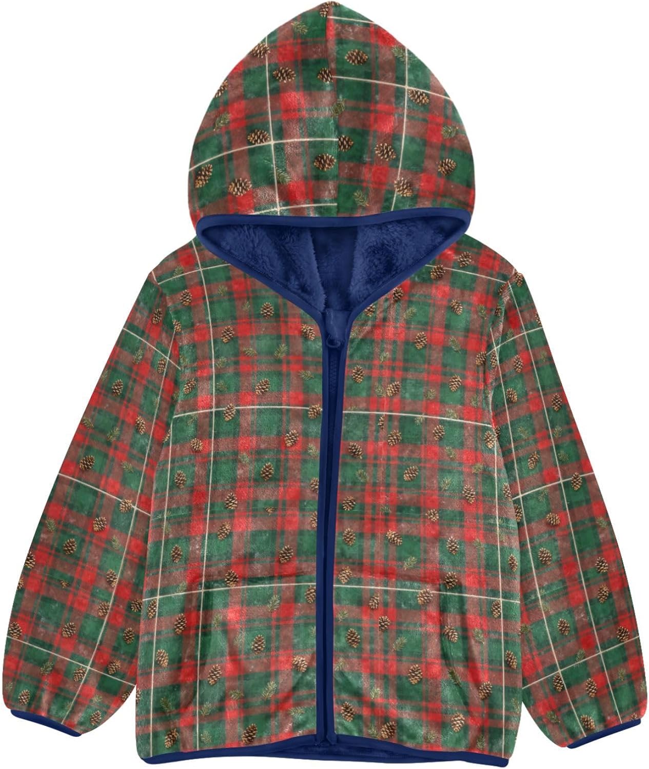Pinecone Plaid Toddlers Jackets Outerwear & Coats Baby Boy Zipper Hoodie 3T