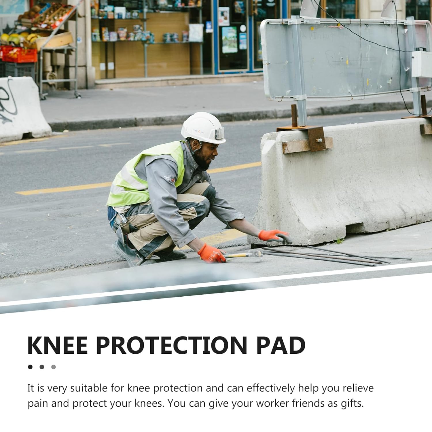Zerodeko Wear-resistant Work Knee Pads with Built-in Knee Guards, Soft Sturdy Protective Covers for Construction, Vehicle Repair, and Industrial Use, 4pcs Black Ergonomic Kneepads Set