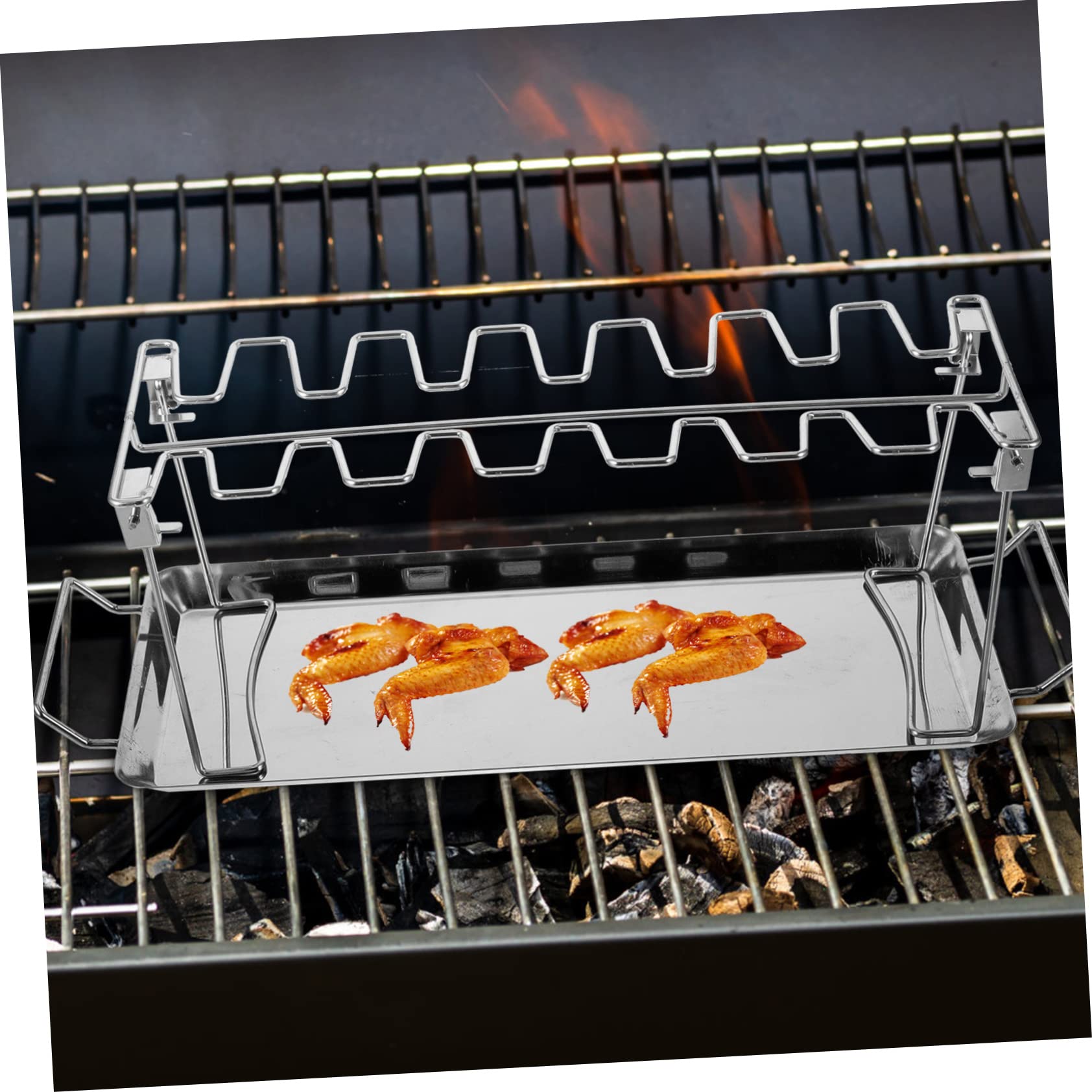 Abaodam Acciaio Inox Per Barbecue Forchette Per Pollo e Alette Di Cosce Per Pollo in Acciaio Inox