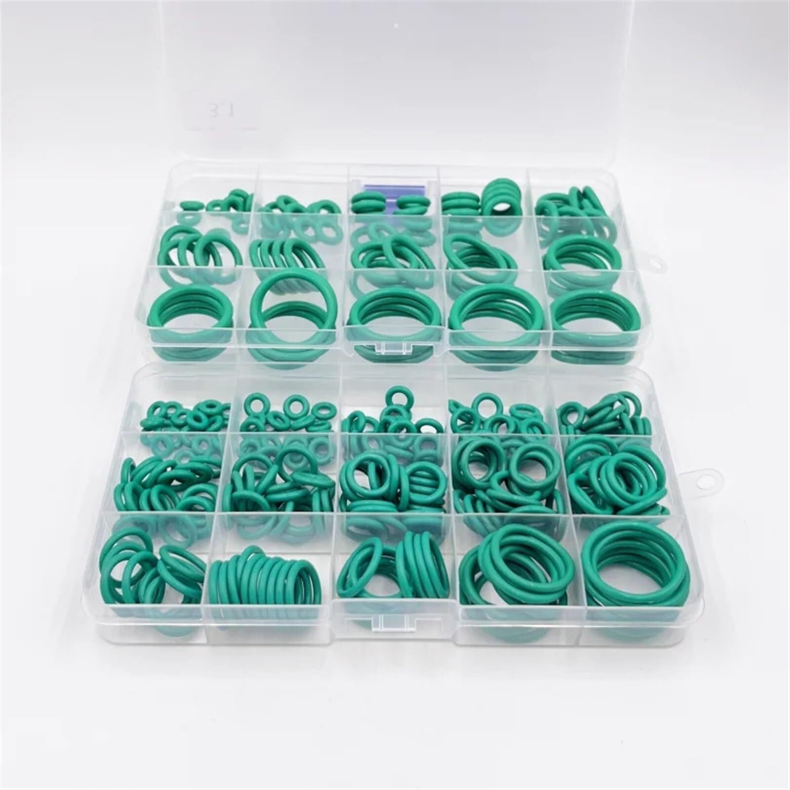 O-Ring Fluorkautschuk-O-Ring-Set, 1 mm ~ 3,1 mm, grün, Fluorkautschuk, Fluorkautschuk, O-Ring-Dichtung, Isolieröl, hohe Temperaturbeständigkeit, Fluor(2.4mm 250PCS (1set))