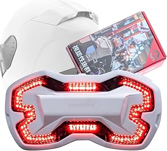 Brake Free Helmet Light - Smart Wireless Motorcycle Lights- Weatherproof LED Motorcycle Helmet Light - Lightweight Aerodynamic Design Smart Brake Detection Single Button Operation, White