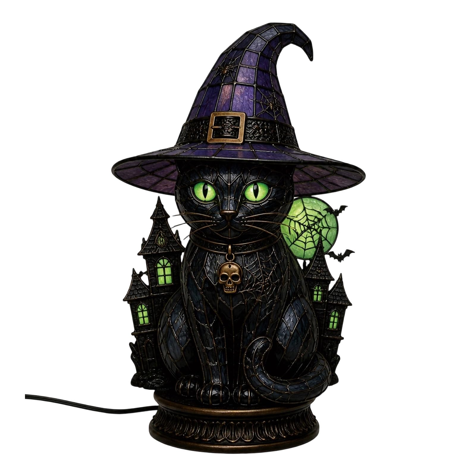 Troxel Witch Hat Lamp LED Light Gothic Decor Warm Glow Night Light for Bedroom Mantel Bookshelf Entryway Halloween Party Witchy Room H S
