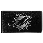 NFL Siskiyou Sports Mens Miami Dolphins Black and Steel Money Clip One Size Black