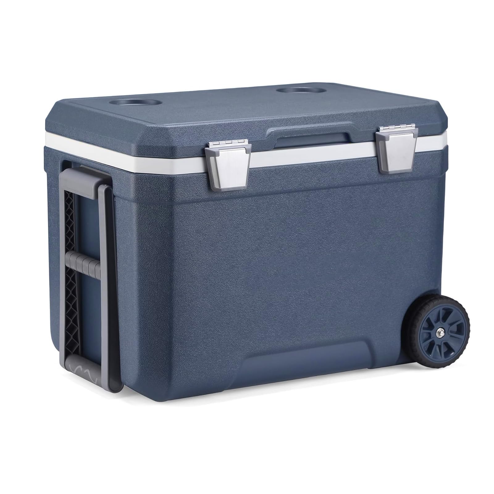 GreenWhim Wheeled Cooler Box – 45L Insulated Ice Cooler with PU Foam, Heavy-Duty Wheels & Drain for Travel, Camping, BBQs, and Outdoor Adventures