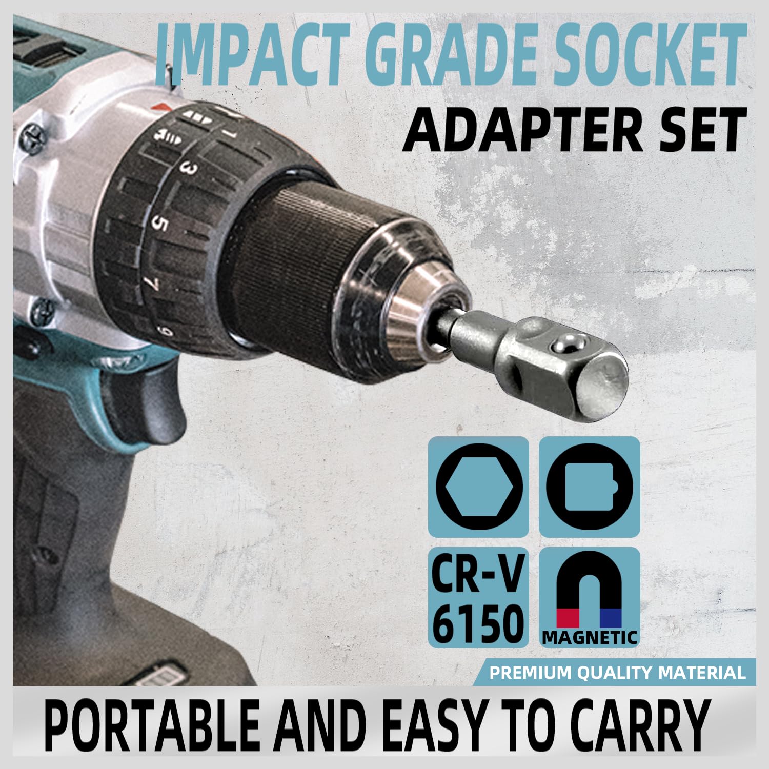 Set Di 8 Adattatori Per Chiavi A Bussola - Da 1/4&rdquo; A 1/4&rdquo;, 3/8&rdquo;, 1/2&rdquo; - Per Trapani E Avvitatori A Batteria