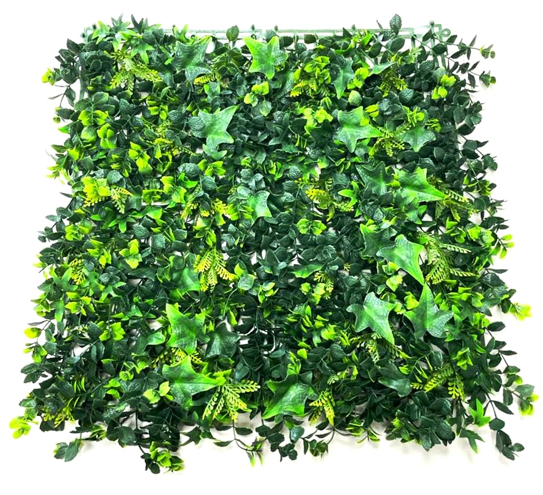 Mugar- Jardines Verticales Artificiales- Decoración de Pared con Plantas Artificiales- Decoración Vegetal Artificial para Paredes- Packs de 4 Piezas de50x50cm (Hiedra)