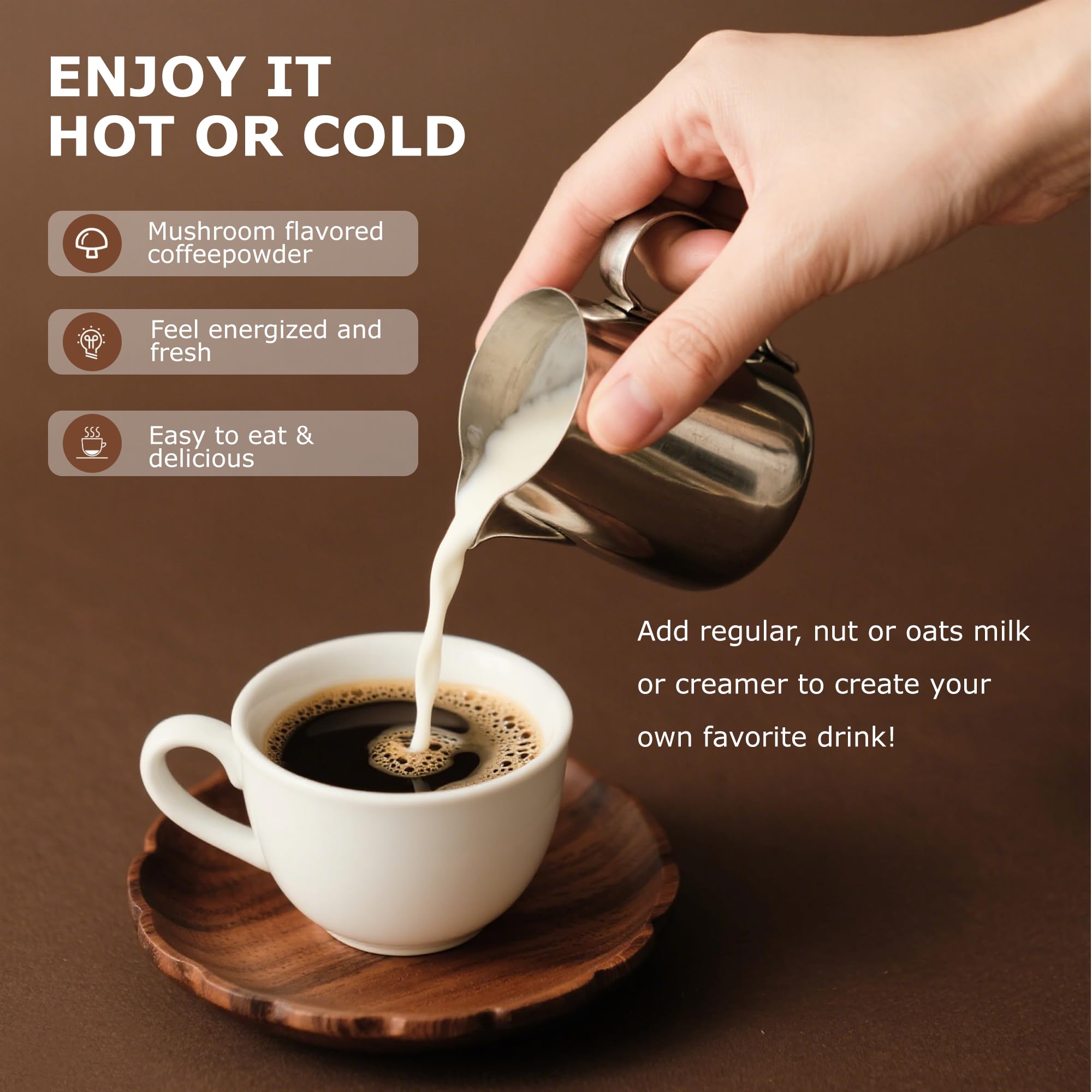 180g Organic Matcha Mushroom Powder Japanese Matcha 12 Natural Ingredients Instant Coffee Latte Powder Coffee Alternative — view 8