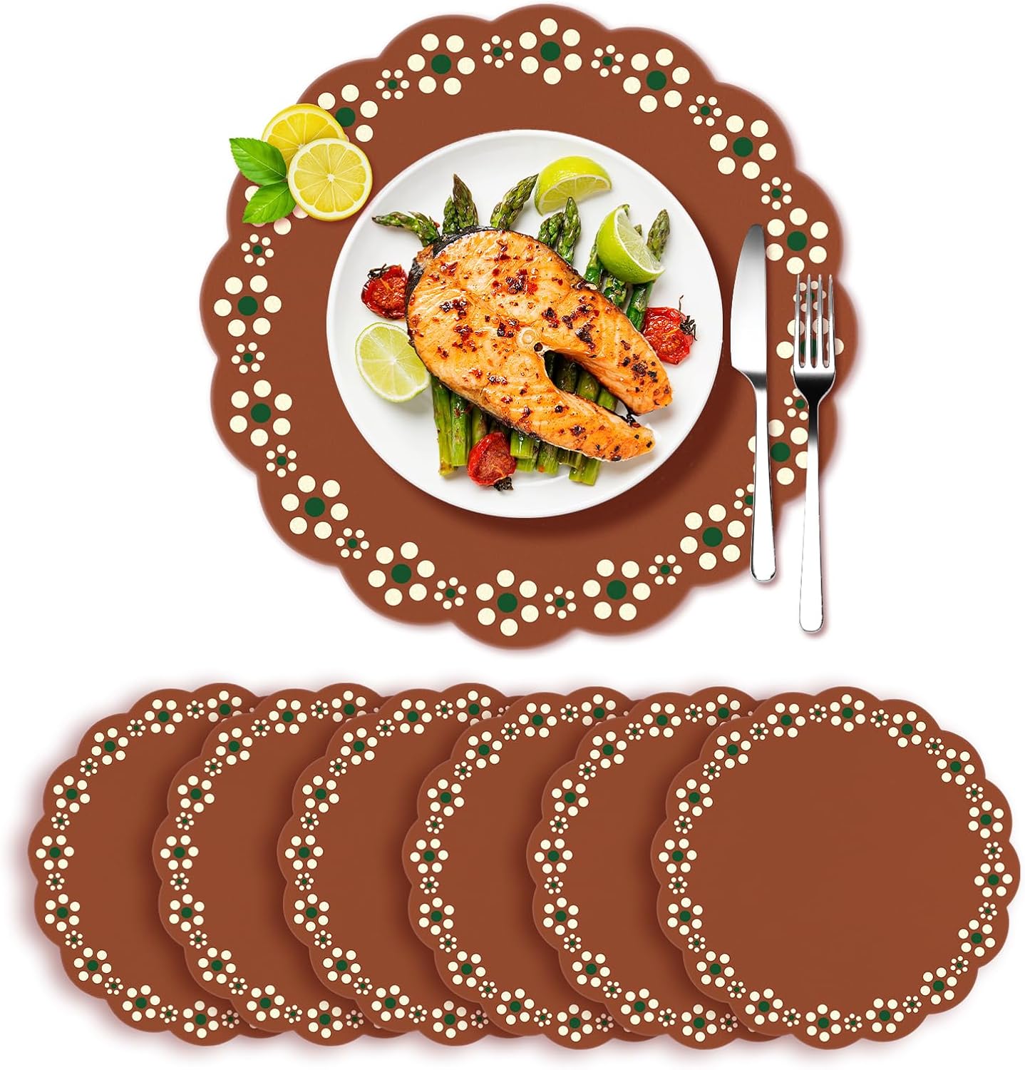 100pcs Disposable Mexican Paper Place Mats Cielito Lindo Table Mats Baby Shower Disposable Placemats Round Paper Doilies Birthday Party Decoration for Mexican Party Supplies Wedding Tableware