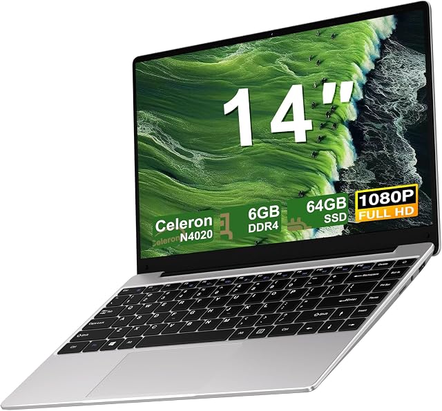 NOTODD Portátil 14" Win10 Pro Intel Celeron N4020
