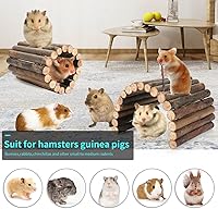 Vista 4 de Juguetes de hámster, juguetes de conejillo de indias, rueda de hámster, accesorios para jaula de hámster, juguetes para masticar molar