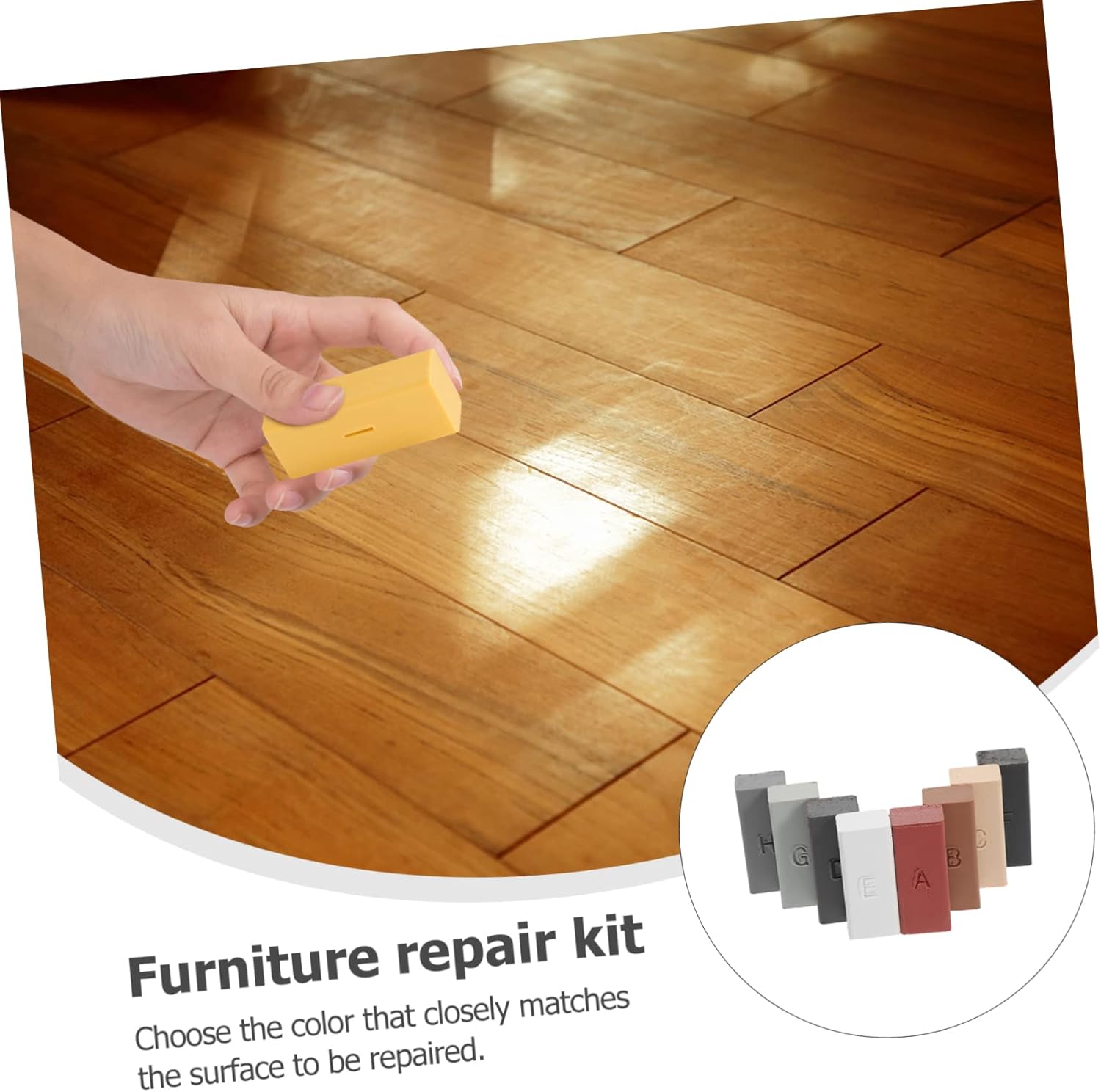 Housoutil 2sets Tile Repair Kit Ceramic Filler for Cracks Scratches Wax Blocks for Laminate Floors Porcelain Sinks Furniture Restoration