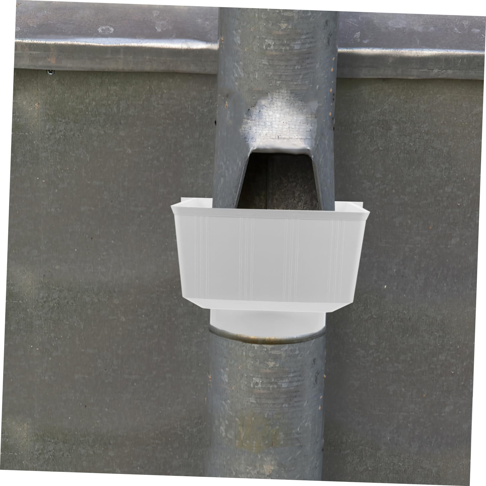 Conector de Bajante para Canalón de Agua de Lluvia Pvc Blanco | Adaptador de Drenaje para Bajante, Accesorio de Techo para Canalón y Desagüe, Fácil de Usar