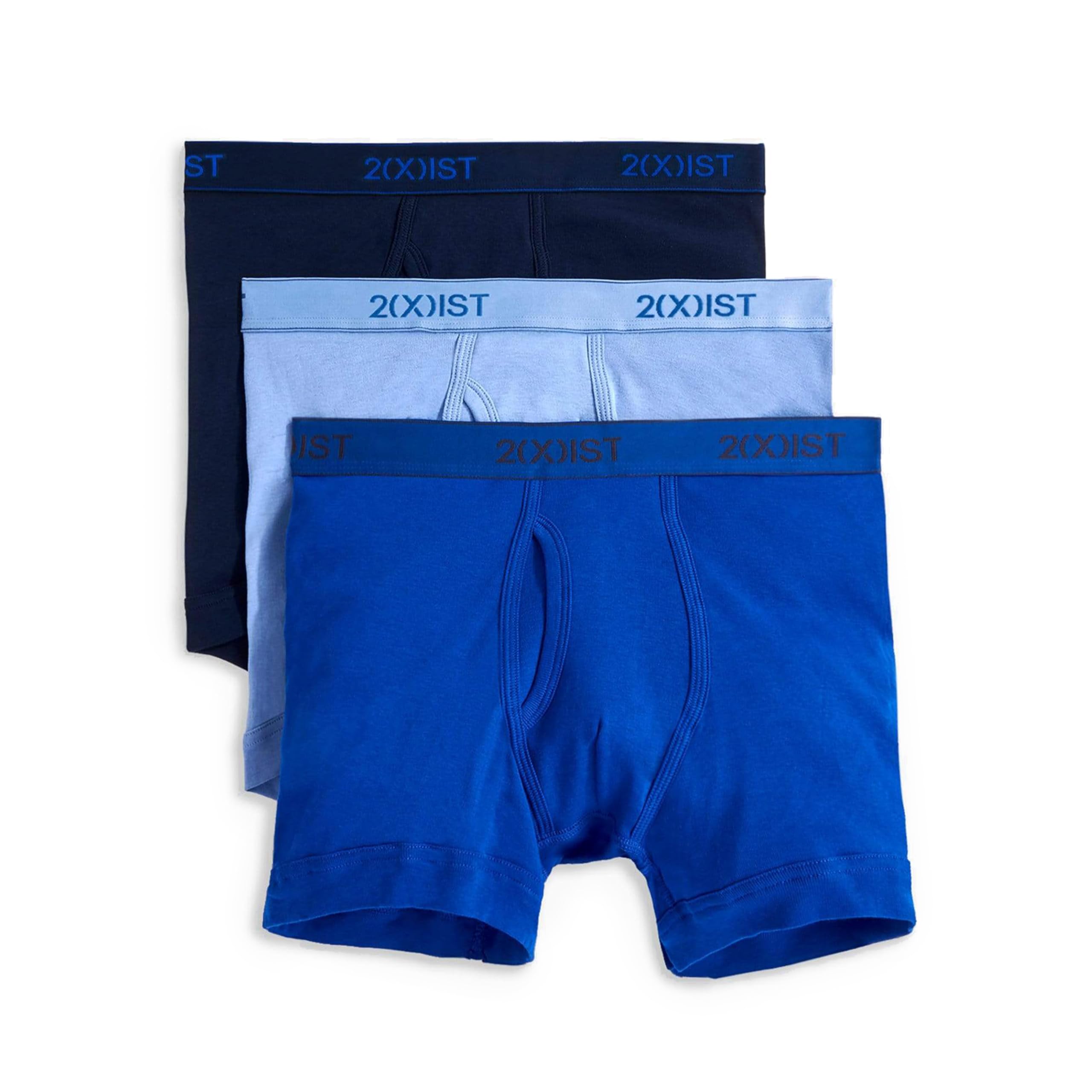 2(X)IST Men's Essential Cotton Boxer Brief 3-Pack - blue - XL