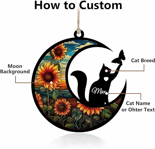 Miniatura 5 de Atrapasoles para gatos, regalos conmemorativos para los amantes de los gatos, regalos de pérdida de mascotas, regalos personalizados para gatos con