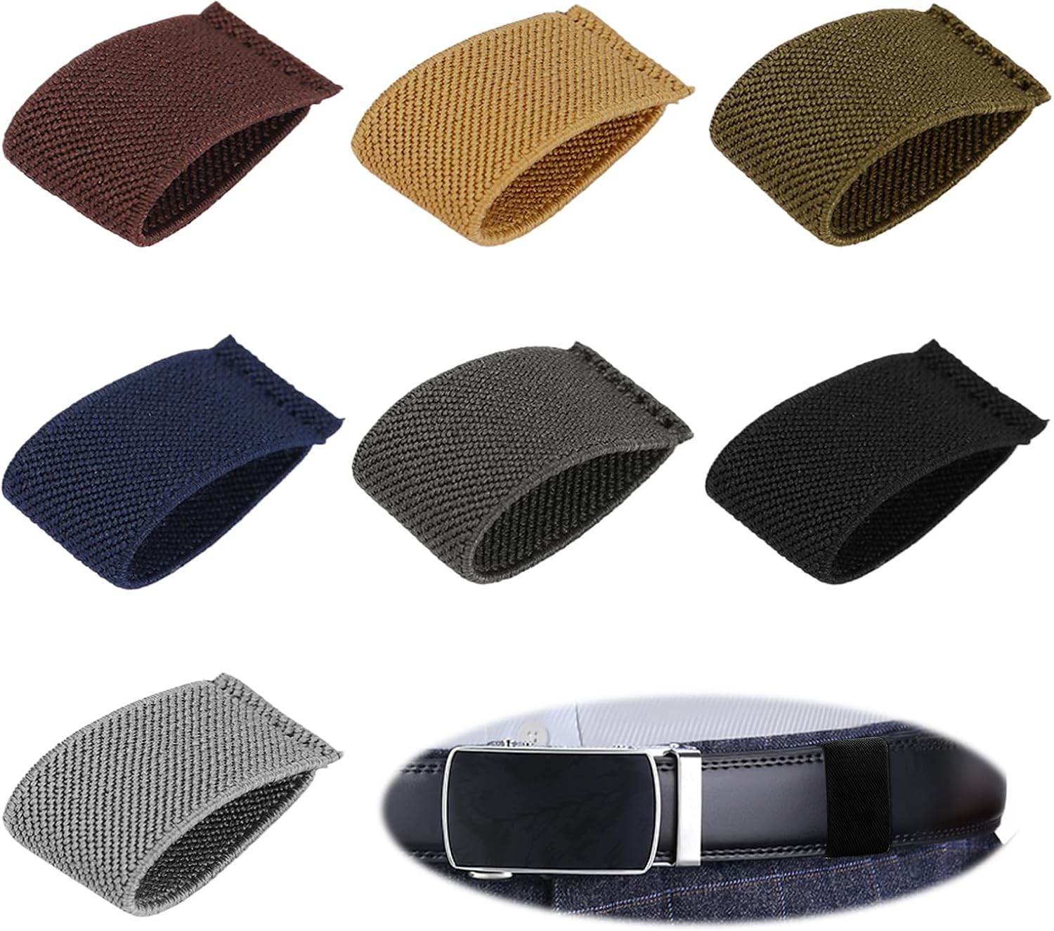 7 Pcs Elastic Belt Keepers for 1.5 in Straps, Prevent Belt Flapping