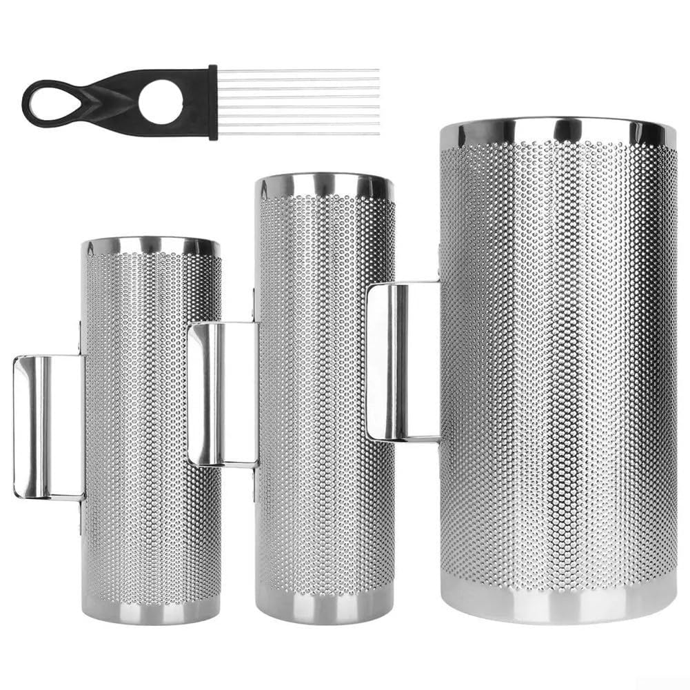 Lateinamerikanisches Percussion-Guiro-Instrument aus Edelstahl mit Guiro-Schabern, hohler Edelstahlkörper, zwei offene Enden und Seiten, einfache Handhabung (7,6 cm, 20,3 cm)