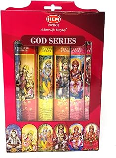 Hem Indian God Series Incense Sticks Variety Combo #1 6 x 20 = 120 Total