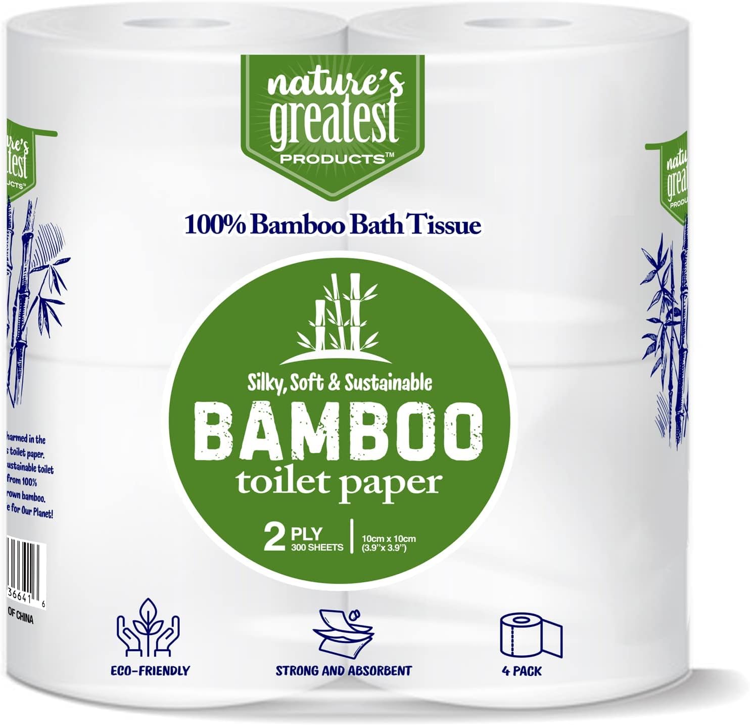 Amazon.com: Nature's Greatest 100% Bamboo & Sugarcane Toilet Paper – 2 ...