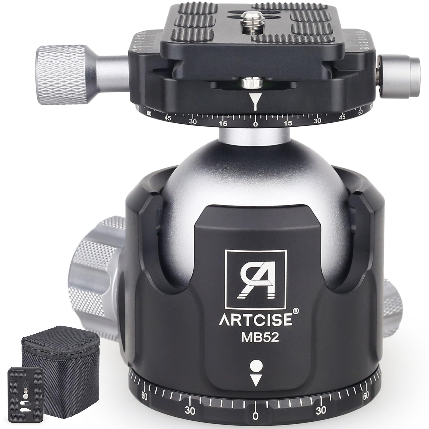 Amazon | 52mm 低重心 ボール雲台 ダブルパノラマパンデザイン 三脚
