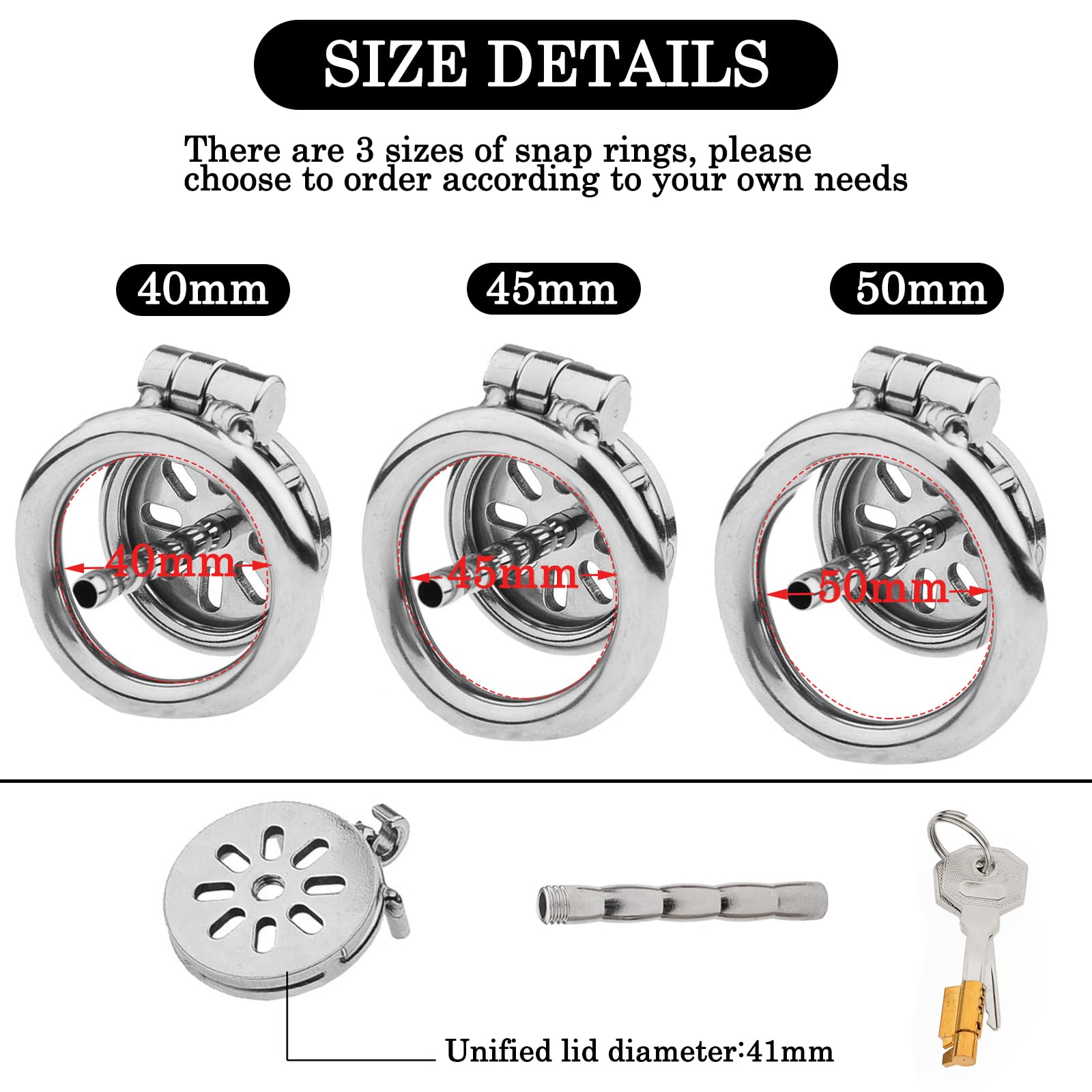 Chastity Cage Piatta in Metallo con Dilatatore Uretra, Gabbia Castità Cock Cage Pene Plug Set di Giocattoli Sessuali Bondage Fetish per Uomini (50mm)