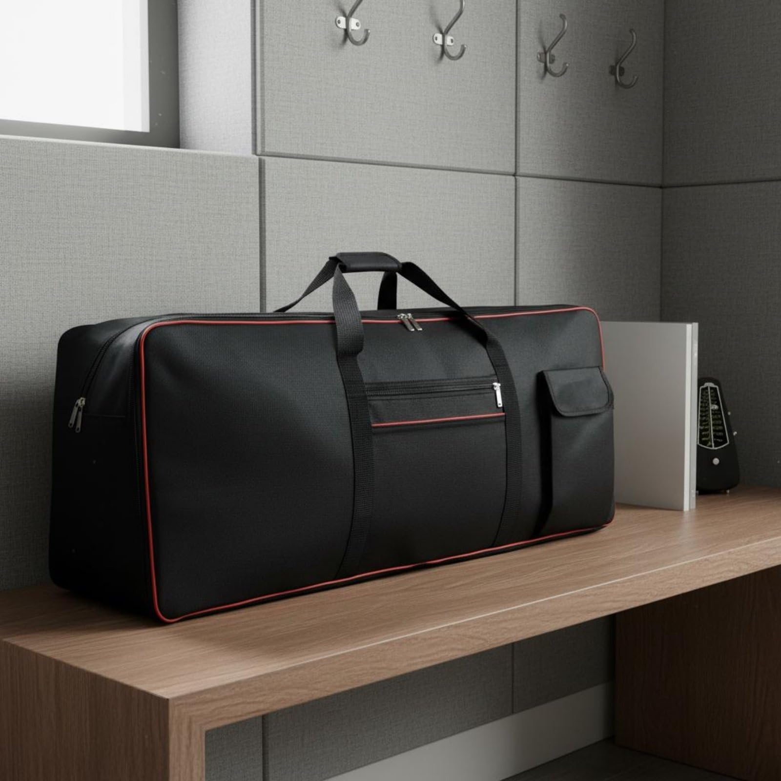predolo E-Piano Tragetasche wasserdicht Keyboard Rucksack 600D Oxford-Gewebe gepolsterte Keyboardhülle für Musikunterricht, 88 Tasten L