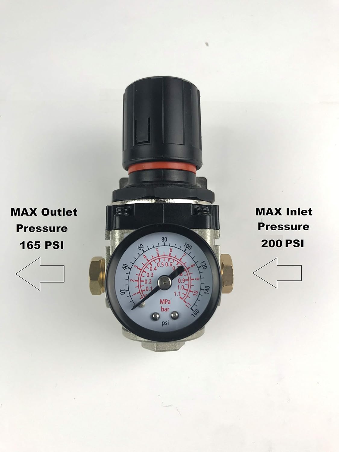 Primefit R3802G Intermediate Air Regulator with Steel-Protected Gauge at 100-PSI, 3/8-Inch NPT