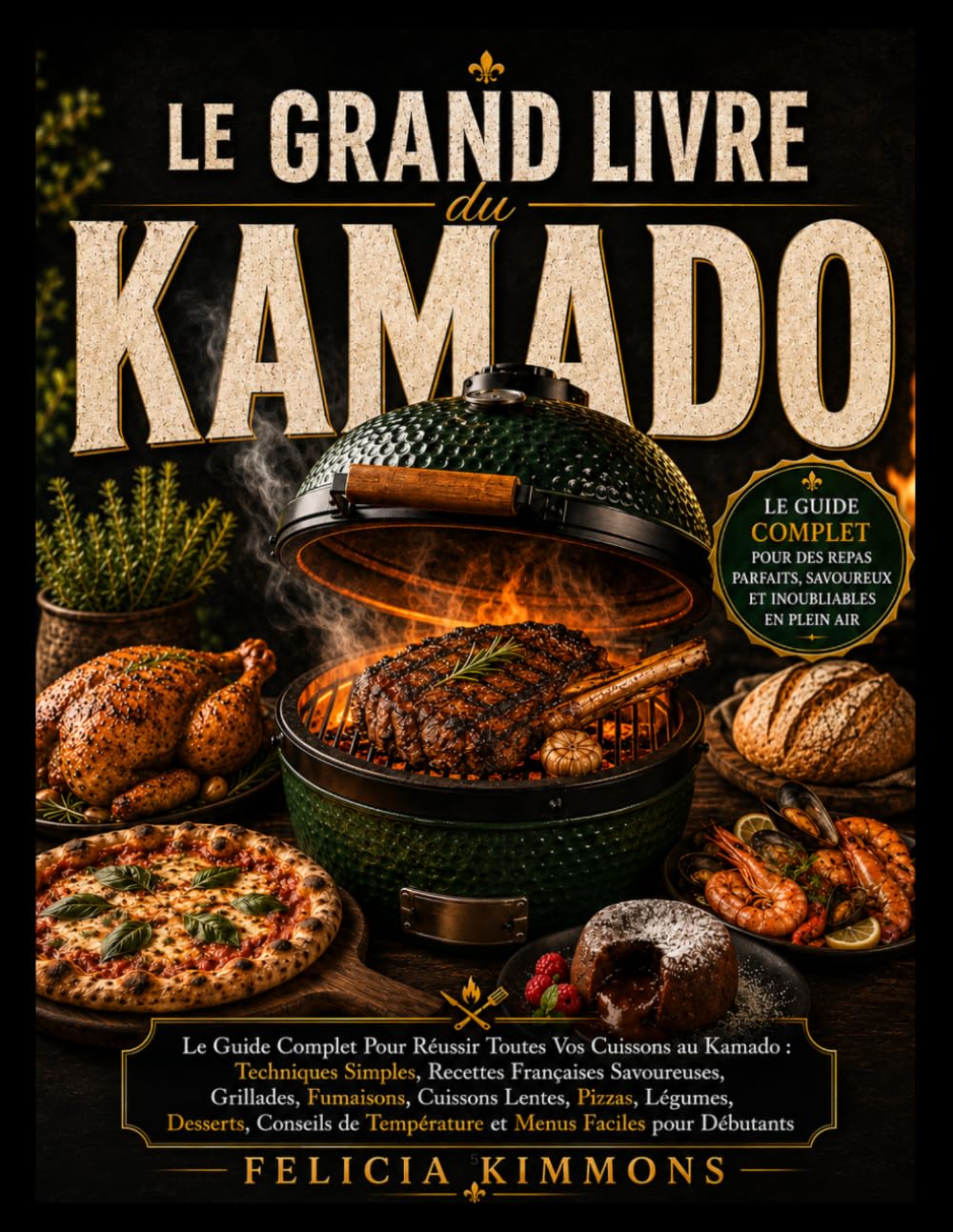 Le Grand Livre du Kamado: Le Guide Complet Pour Réussir Toutes Vos Cuissons au Kamado: Techniques Simples, Recettes Françaises Savoureuses, Grillades, ... de Température et Menus Faciles pour Déb