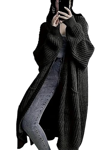Womens Long Cardigan Sweaters Open Front Oversized Duster with Pocket
