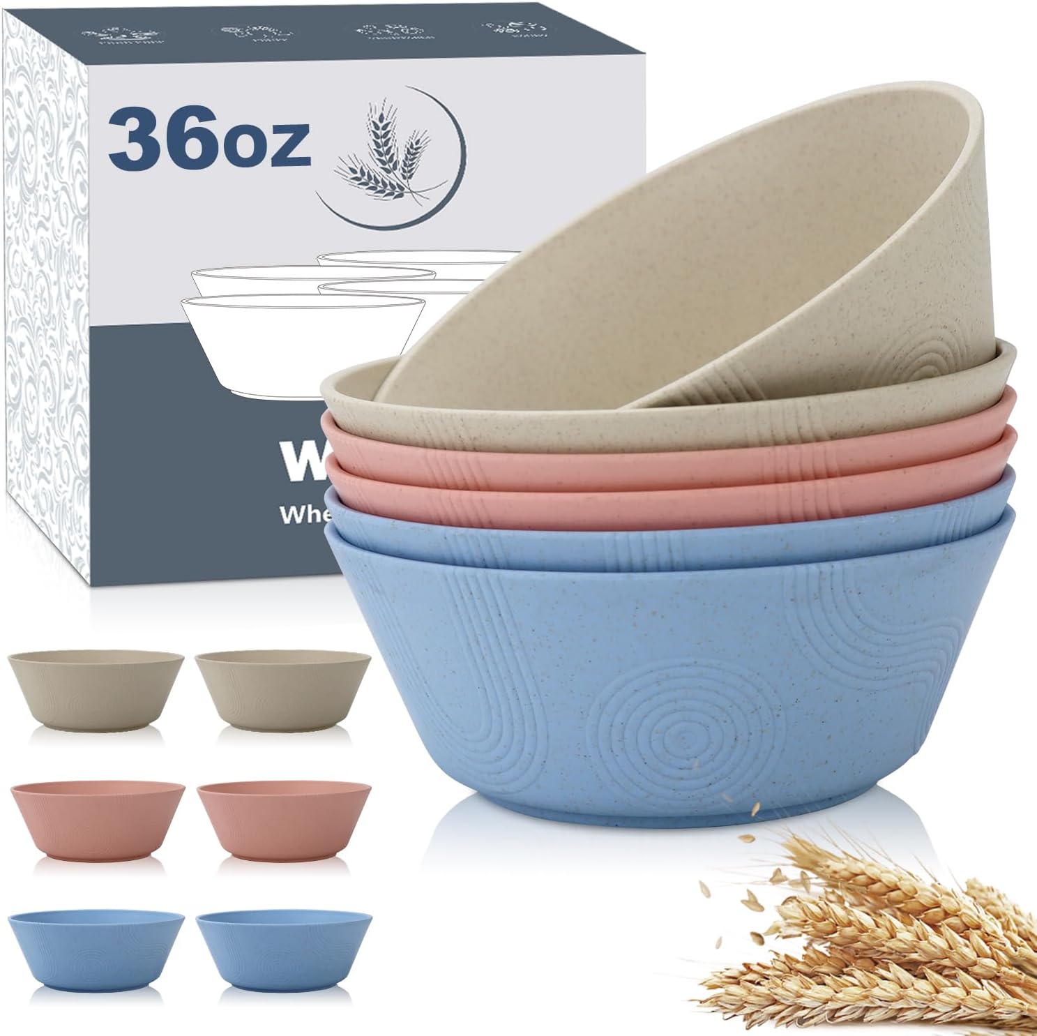 Homawill Unbreakable Large Cereal Bowl Wheat Straw