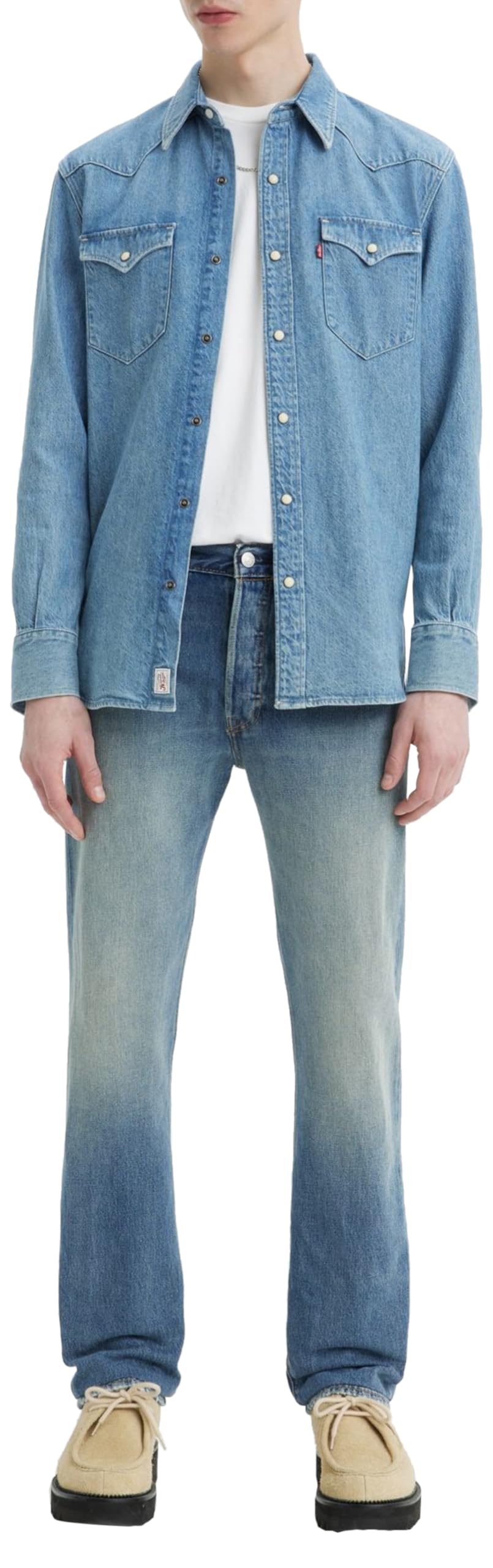 Levi's Men's 501 Original Fit Jeans, Misty Lake, 36W / 32L
