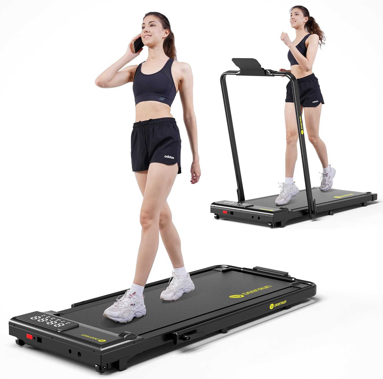DeerRun Folding Treadmills for Home Walking Pad Treadmill 3 in 1
