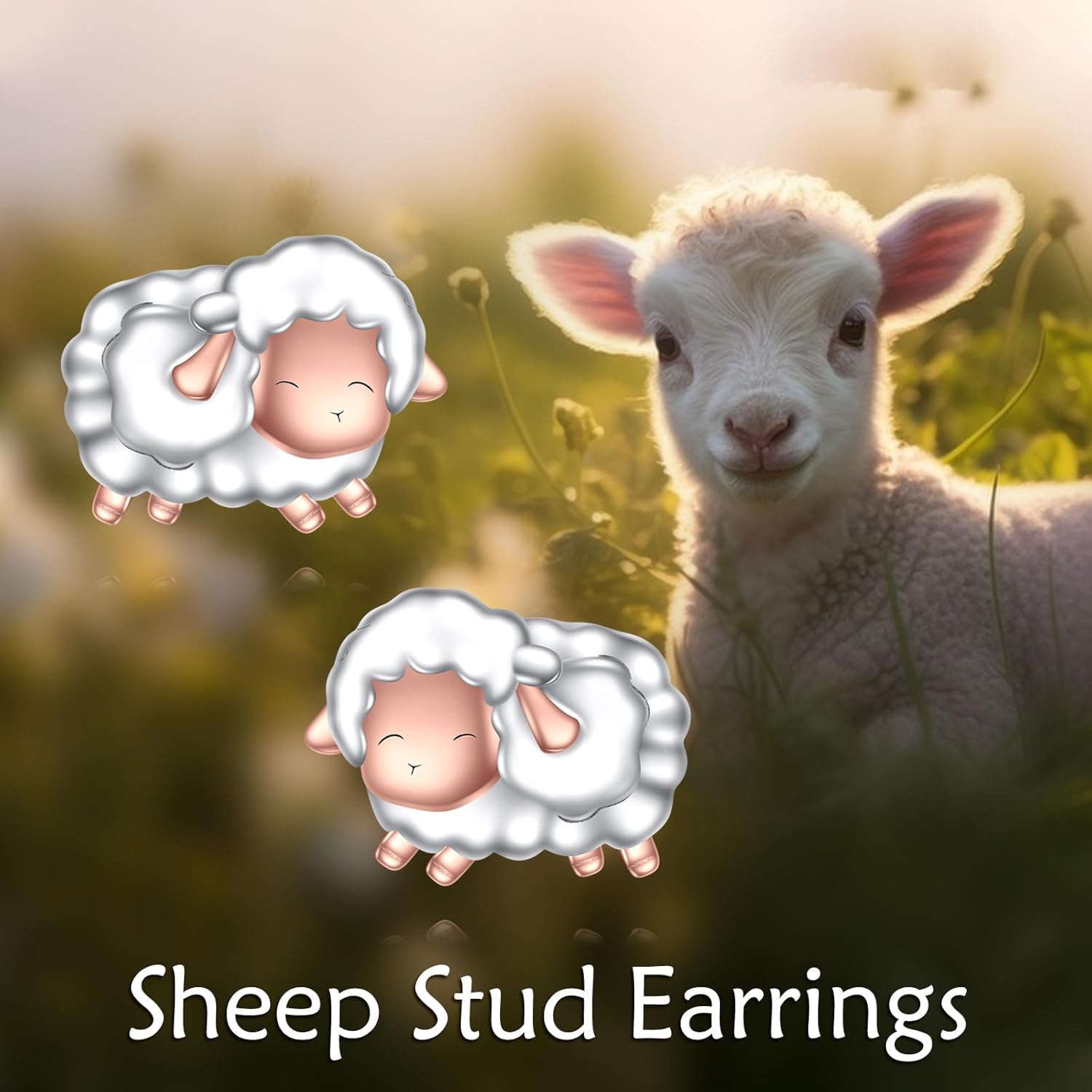 YFN Sheep Earrings Sterling Silver Lamb Stud Earrings Sheep Jewelry for Women Sheep Gifts for Sheep Lovers - Image 5