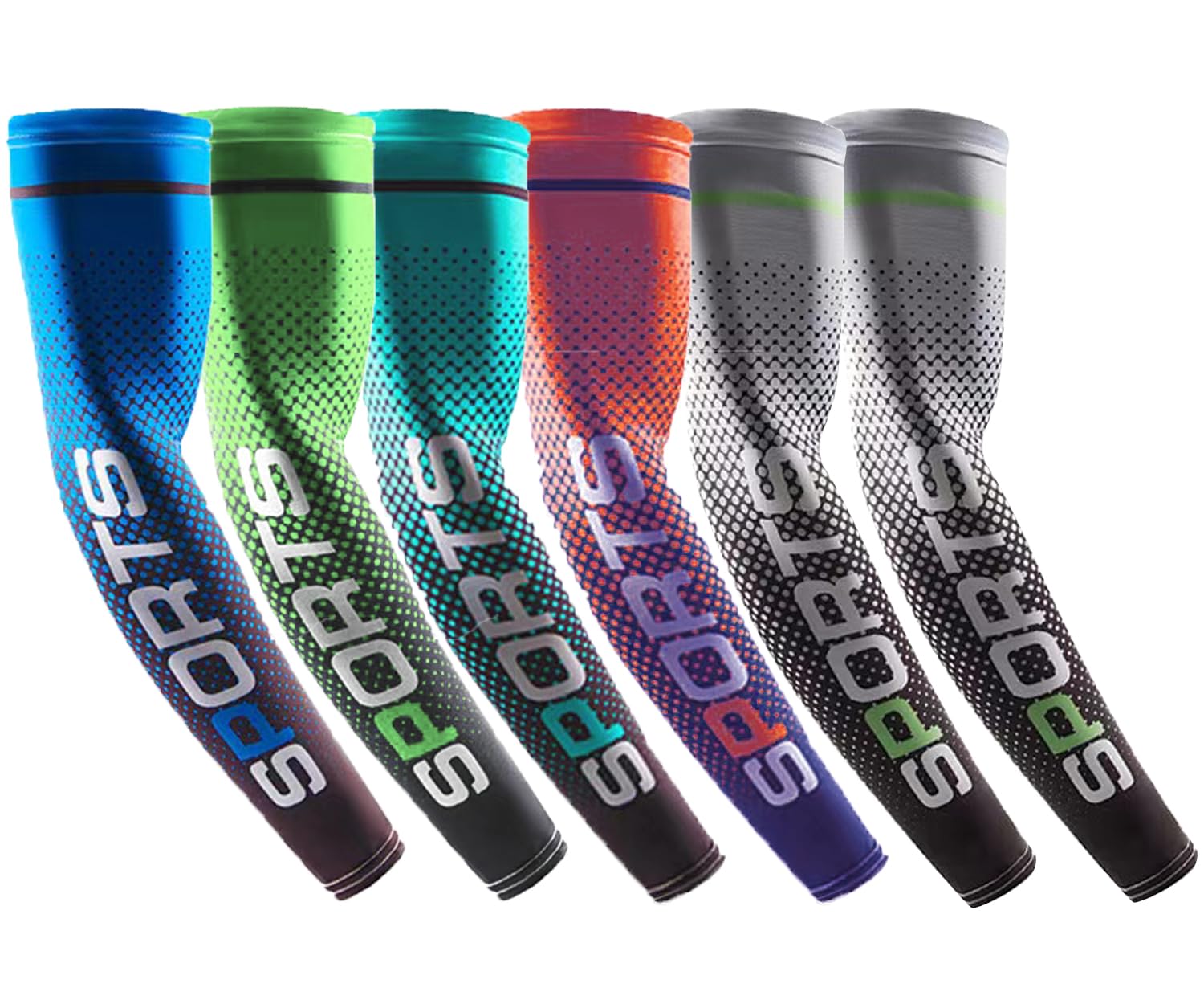 Bacophy6 Pairs Arm Sleeves UV Protection Cooling Men Women Sunblock Cycling Arm Cover