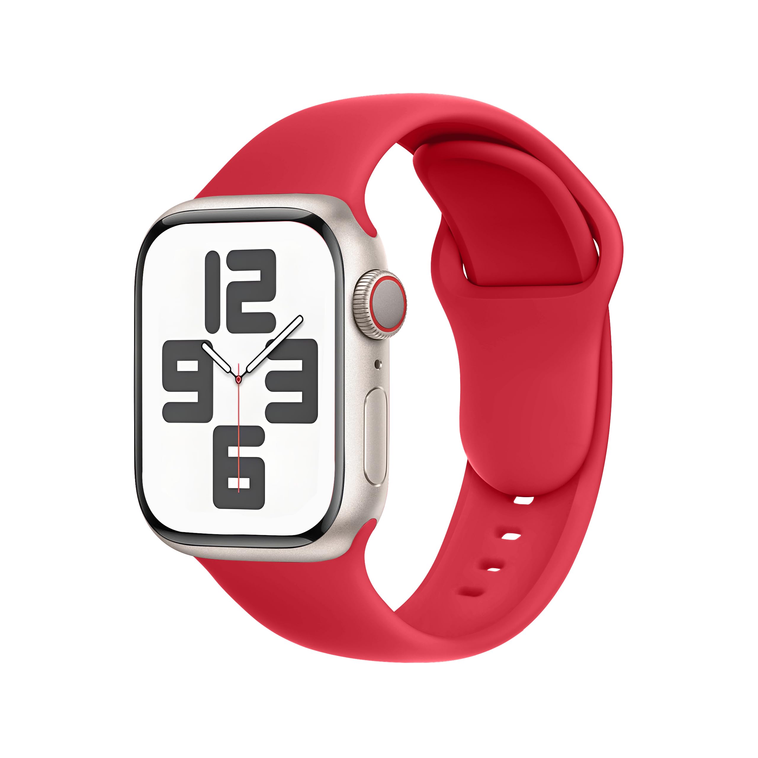 SRena SBC1 cinturino per cinturino apple watch 49mm 46mm 45mm 44mm 42mm 41mm 40mm 38mm ultra 2 apple watch cinturino series 10 9 8 7 6 5 4 3 2 1 originale acciaio sport in colore Rosso Natale