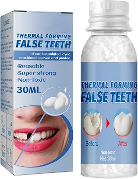 Temporary Tooth Filling Repair Kit - Moldable False Teeth for Missing Broken Tooth Replacement - Dental Repair Beads - Fake Teeth Fixing - Easy and Quick Solution