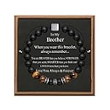 Gifts for Men Natural Tiger Eye Black Matte Agate Bracelets, Christmas Birthday Gifts for Boyfriend Husband Brother from Girlfriend Wife, To My Man Bead Bracelets