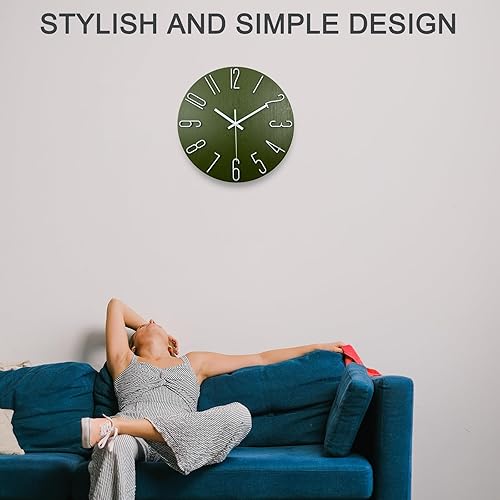 Miniatura 3 de Reloj de pared, reloj silencioso, funciona con pilas, reloj de pared moderno de 12 pulgadas, adecuado para oficinas, salas de estar, cocinas,