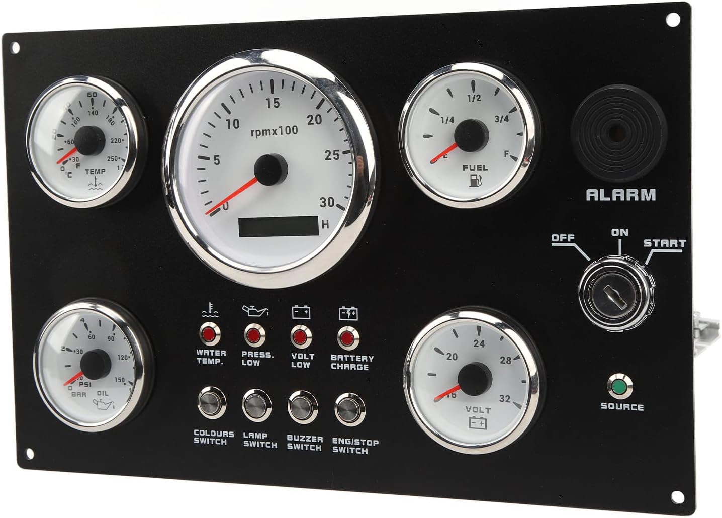 5 Gauge Instrument Panel, 0 To 3000RPM Boat Instrument