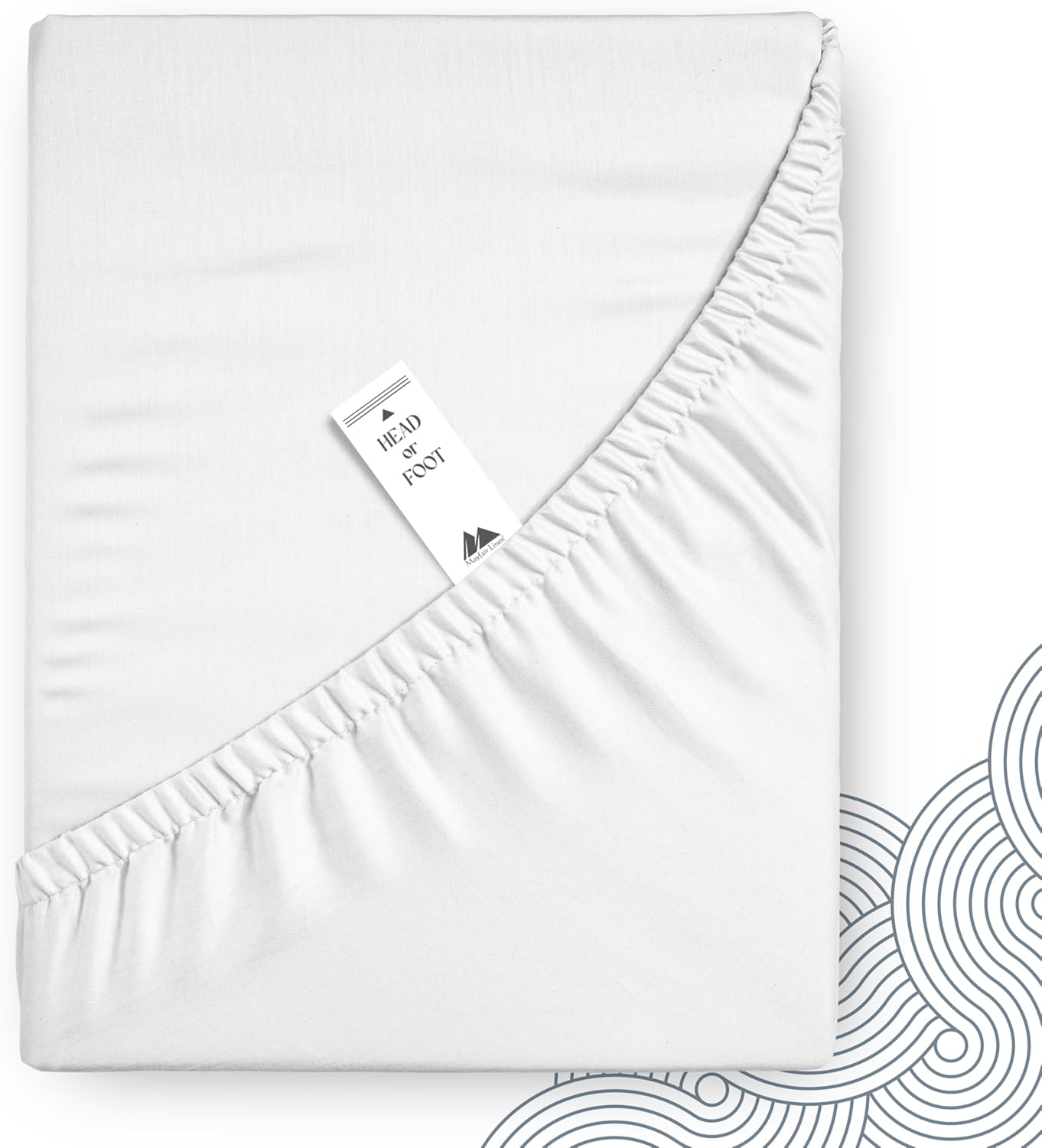 Mayfair Linen Fitted Sheet King Size - 100% Egyptian Cotton 500 Series Soulmate Collection 16" Deep Pocket Fitted Sheet King Cotton Only (White), Luxuriously Soft, Durable, Cooling Bottom Sheets