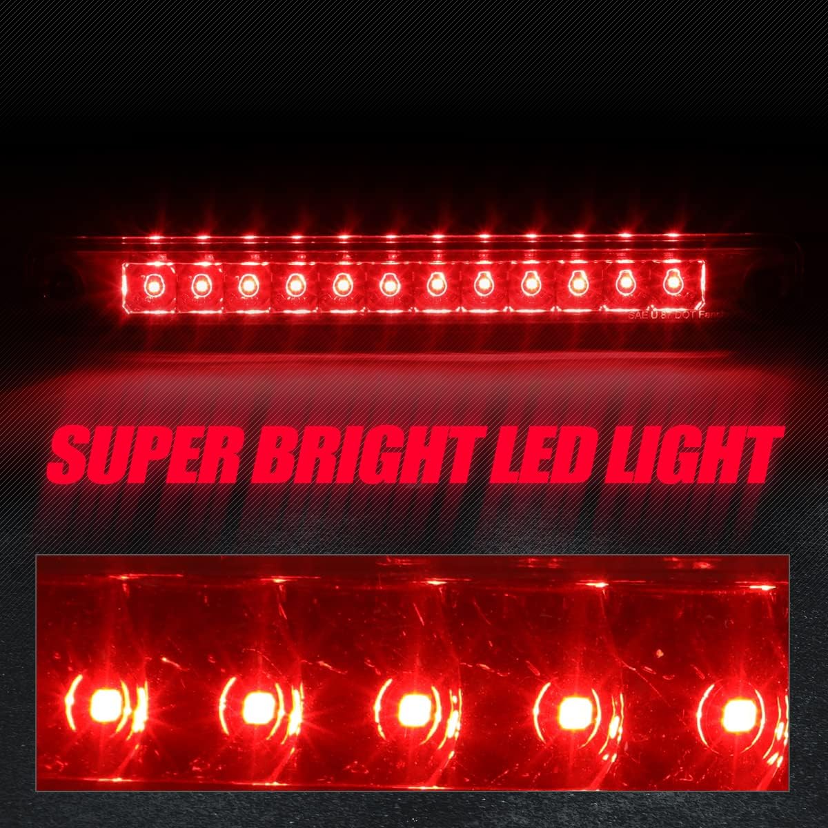 Auto Dynasty LED 3rd Third Brake Light Compatible with 1993-1997 Honda Passport Isuzu Rodeo, Rear Center Cab Cargo Lamp High Mount Stop light