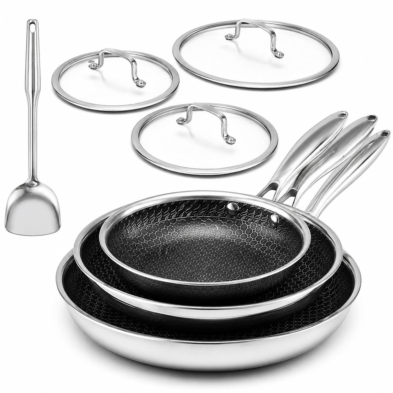 Amazon.com: USELUCK Non Stick Frying Pan Set - 8, 10, 12-Inch
